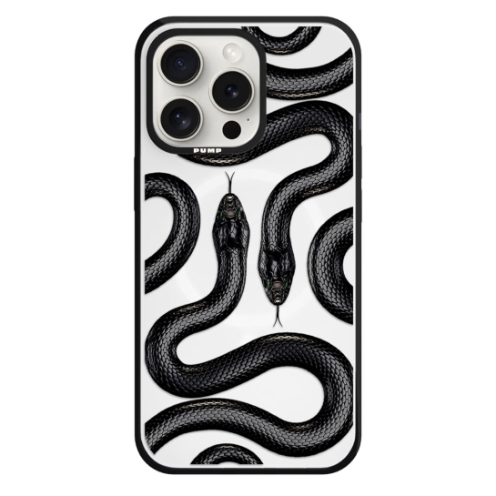 Чохол Pump Framed Color Silicone Case with MagSafe for iPhone 14 Pro Clear/Black Black Snake - ціна, характеристики, відгуки, розстрочка, фото 1