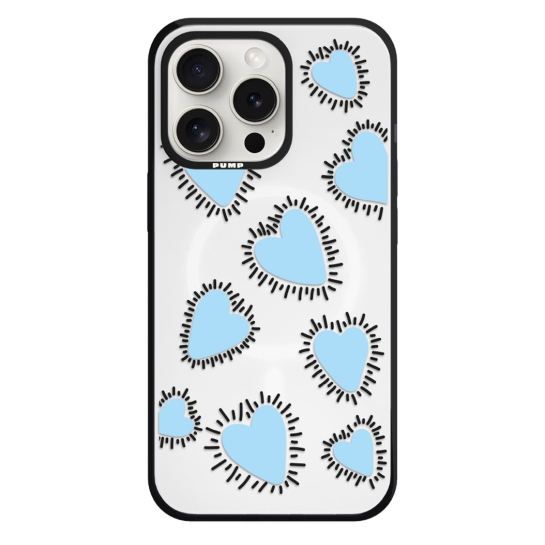 Чохол Pump Framed Color Silicone Case with MagSafe for iPhone 14 Pro Clear/Black Prickly hearts - ціна, характеристики, відгуки, розстрочка, фото 1