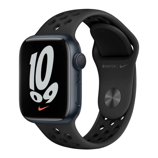 Б/У Смарт-годинник Apple Watch Series 7 Nike+ 45mm Midnight Aluminum Case with Anthracite/Black Nike Sport Band (Відмінний)