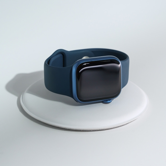 Б/У Смарт-годинник Apple Watch Series 7 + LTE 41mm Blue Aluminum Case with Abyss Blue Sport Band (Відмінний) - ціна, характеристики, відгуки, розстрочка, фото 4