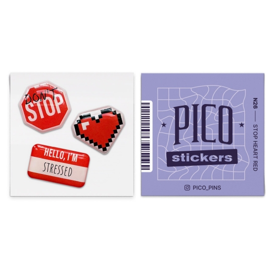 Стикерпак Pico №26 Stop Heart Red - ціна, характеристики, відгуки, розстрочка, фото 2