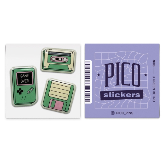 Стикерпак Pico №36 3 Green Retro - ціна, характеристики, відгуки, розстрочка, фото 2