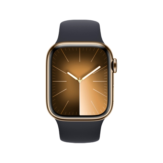 Apple Watch 9 + LTE 41mm Gold Stainless Steel with Midnight Sport Band - S/M - ціна, характеристики, відгуки, розстрочка, фото 2