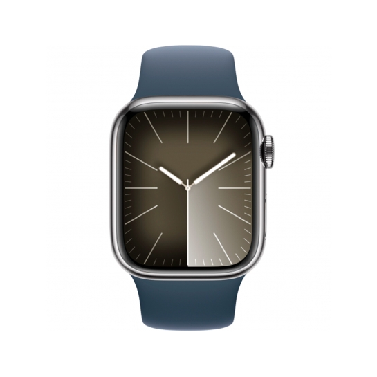 Apple Watch 9 + LTE 41mm Silver Stainless Steel with Storm Blue Sport Band - M/L - ціна, характеристики, відгуки, розстрочка, фото 2