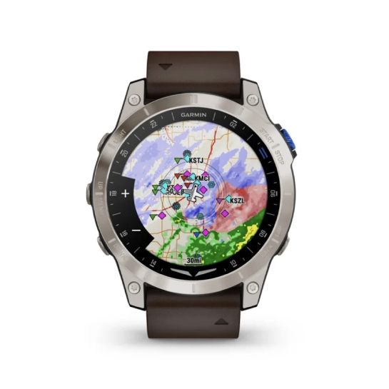 Спортивные часы Garmin D2 Mach 1 Aviator Smartwatch with Oxford Brown Leather Band - цена, характеристики, отзывы, рассрочка, фото 2