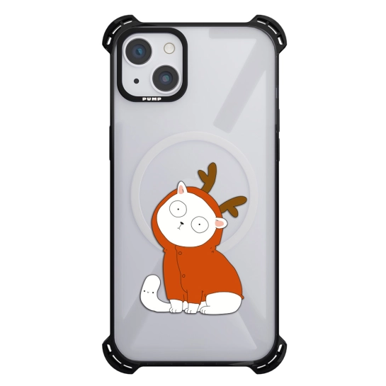 Чохол Pump Silicone Case 03 with MagSafe for iPhone 13 Clear/Black Cateer 1