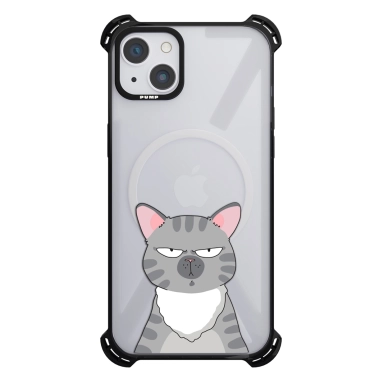Чехол Pump Silicone Case 03 with MagSafe for iPhone 13 Clear/Black Cat think 2 - цена, характеристики, отзывы, рассрочка, фото 1