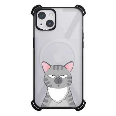 Чохол Pump Silicone Case 03 with MagSafe for iPhone 14 Clear/Black Cat think 2 - цена, характеристики, отзывы, рассрочка, фото 1