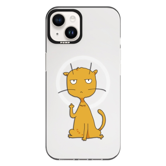 Чехол Pump Framed Silicone Case with MagSafe for iPhone 13 Clear/Black Cat f#ck 3 - цена, характеристики, отзывы, рассрочка, фото 1