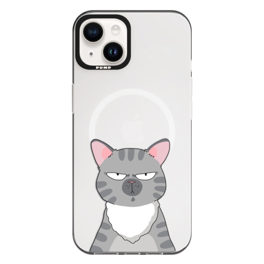 Чохол Pump Framed Silicone Case with MagSafe for iPhone 13 Clear/Black Cat think 2 - ціна, характеристики, відгуки, розстрочка, фото 1