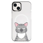 Чехол Pump Framed Silicone Case with MagSafe for iPhone 14 Clear/Black Cat think 2