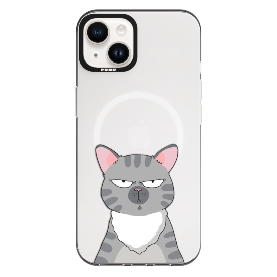 Чохол Pump Framed Silicone Case with MagSafe for iPhone 14 Clear/Black Cat think 2 - ціна, характеристики, відгуки, розстрочка, фото 1