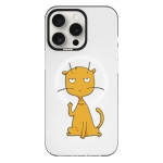 Чохол Pump Framed Silicone Case with MagSafe for iPhone 14 Pro Clear/Black Cat f#ck 3