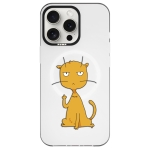 Чохол Pump Framed Silicone Case with MagSafe for iPhone 14 Pro Max Clear/Black Cat f#ck 3