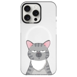 Чехол Pump Framed Silicone Case with MagSafe for iPhone 14 Pro Max Clear/Black Cat think 2