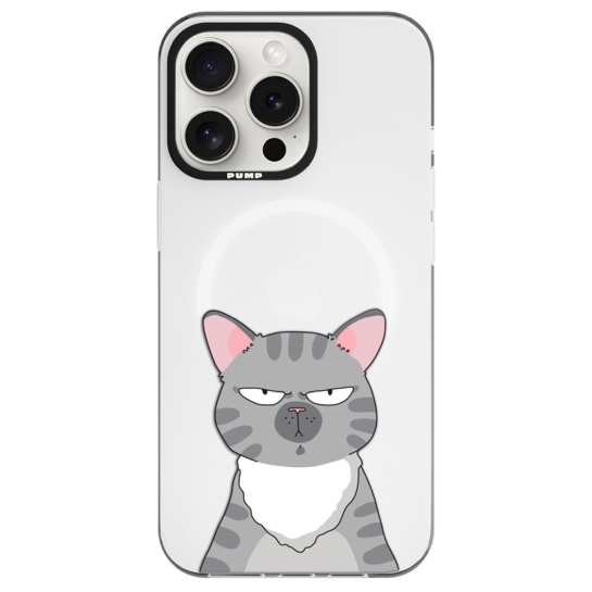 Чохол Pump Framed Silicone Case with MagSafe for iPhone 14 Pro Max Clear/Black Cat think 2 - ціна, характеристики, відгуки, розстрочка, фото 1