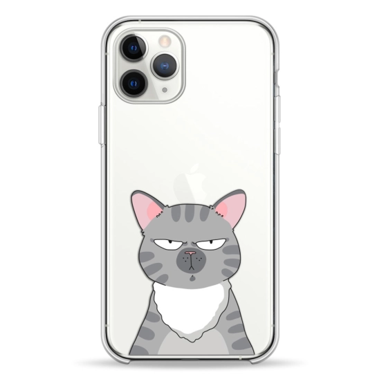 Чехол Pump Transparency Silver Button Case for iPhone 11 Pro Cat think 2