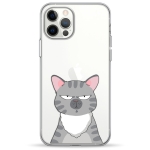 Чехол Pump Transparency Silver Button Case for iPhone 12 Pro Max Cat think 2