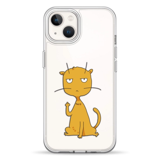 Чехол Pump Transparency Silver Button Case for iPhone 13 Cat f#ck 3