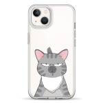 Чехол Pump Transparency Silver Button Case for iPhone 13 Cat think 2