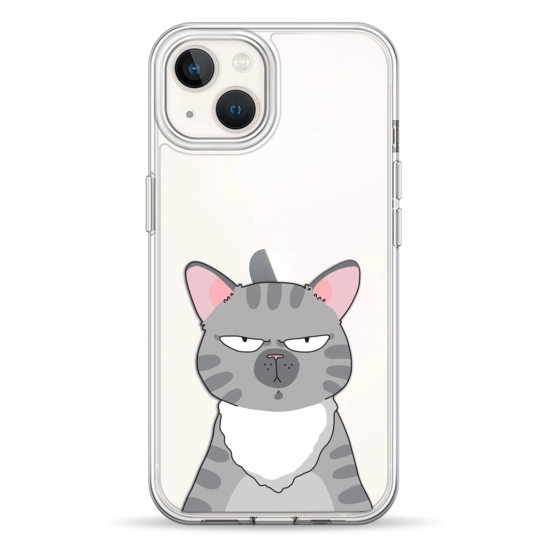 Чохол Pump Transparency Silver Button Case for iPhone 13 Cat think 2