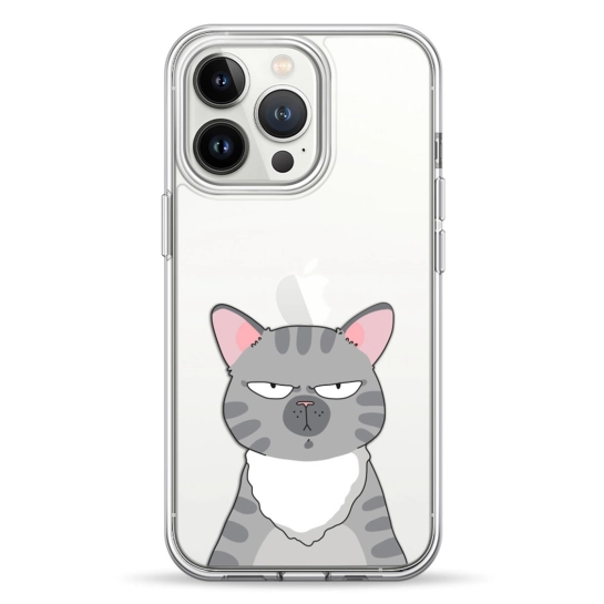 Чехол Pump Transparency Silver Button Case for iPhone 13 Pro Cat think 2