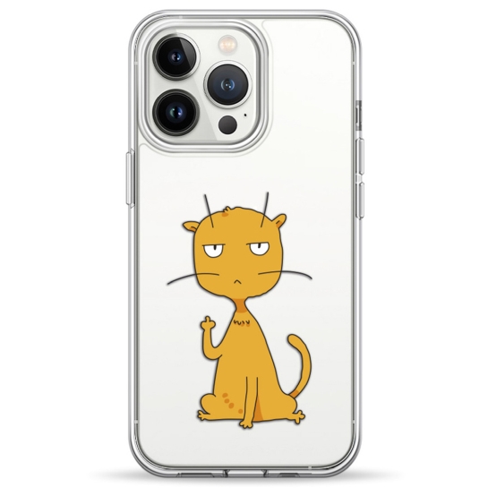 Чехол Pump Transparency Silver Button Case for iPhone 13 Pro Max Cat f#ck 3 - цена, характеристики, отзывы, рассрочка, фото 1