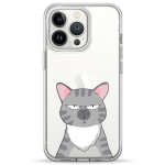 Чехол Pump Transparency Silver Button Case for iPhone 13 Pro Max Cat think 2