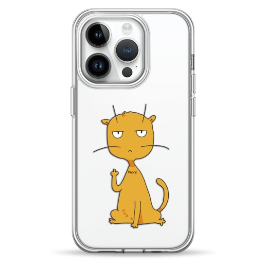 Чехол Pump Transparency Silver Button Case for iPhone 14 Pro Cat f#ck 3 - цена, характеристики, отзывы, рассрочка, фото 1