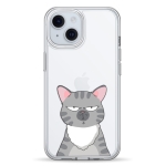 Чехол Pump Transparency Silver Button Case for iPhone 15 Cat think 2