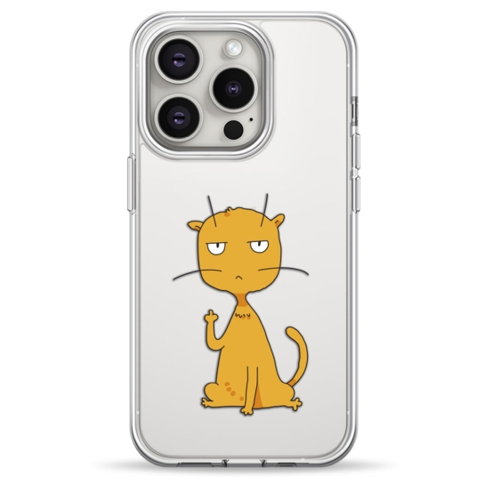 Чохол Pump Transparency Silver Button Case for iPhone 15 Pro Max Cat f#ck 3 - ціна, характеристики, відгуки, розстрочка, фото 1