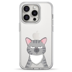 Чехол Pump Transparency Silver Button Case for iPhone 15 Pro Max Cat think 2