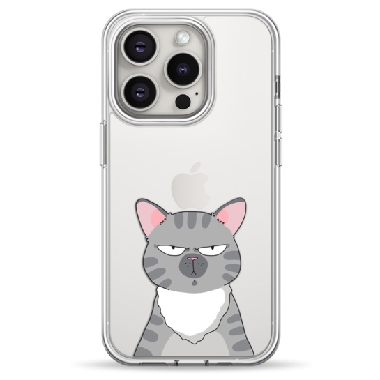 Чохол Pump Transparency Silver Button Case for iPhone 15 Pro Max Cat think 2 - ціна, характеристики, відгуки, розстрочка, фото 1