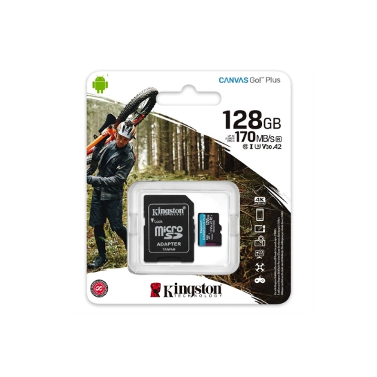 Карта памяти Kingston 128GB microSDXC class 10 UHS-I U3 A2 Canvas Go Plus (SDCG3/128GB)