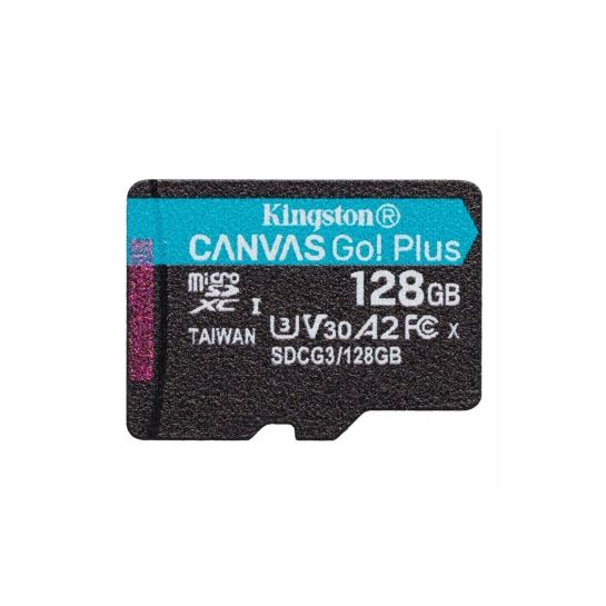 Карта памяти Kingston 128GB microSDXC class 10 UHS-I U3 A2 Canvas Go Plus (SDCG3/128GB) - цена, характеристики, отзывы, рассрочка, фото 2
