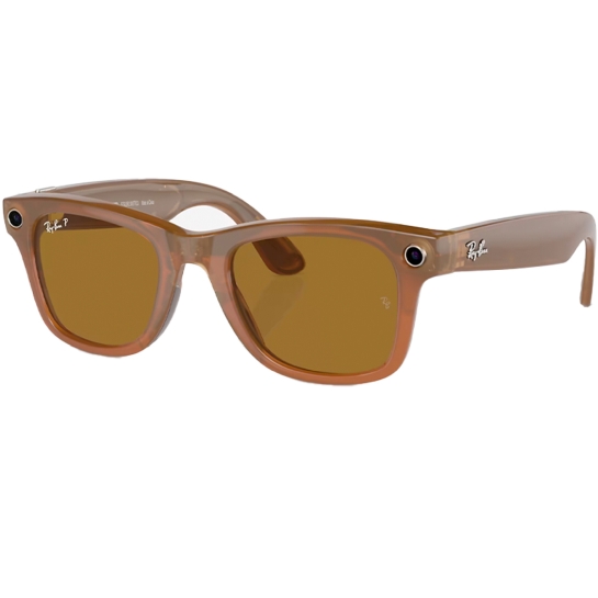 Смарт-окуляри Ray-ban Meta Wayfarer Shiny Caramel Polarized Brown - ціна, характеристики, відгуки, розстрочка, фото 1