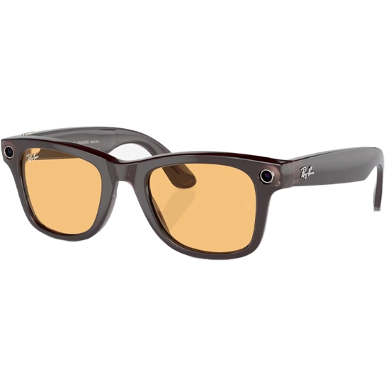 Смарт-очки Ray-ban Meta Wayfarer Shiny Rebel Black Polarized Amber - цена, характеристики, отзывы, рассрочка, фото 1