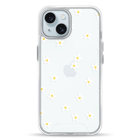 Чохол Pump Transparency Silver Button Case for iPhone 15 Chamomile - ціна, характеристики, відгуки, розстрочка, фото 1