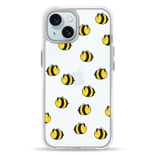 Чохол Pump Transparency Silver Button Case for iPhone 15 Bees - ціна, характеристики, відгуки, розстрочка, фото 1