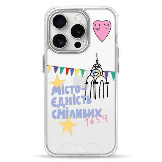Чехол Pump Transparency Silver Button Case for iPhone 15 Pro Kharkiv 1654 - цена, характеристики, отзывы, рассрочка, фото 1
