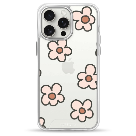 Чохол Pump Transparency Silver Button Case for iPhone 15 Pro Max Daisies - ціна, характеристики, відгуки, розстрочка, фото 1