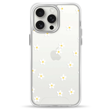 Чехол Pump Transparency Silver Button Case for iPhone 15 Pro Max Chamomile - цена, характеристики, отзывы, рассрочка, фото 1