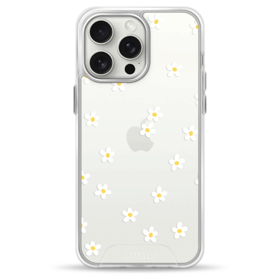 Чохол Pump Transparency Silver Button Case for iPhone 15 Pro Max Chamomile - ціна, характеристики, відгуки, розстрочка, фото 1