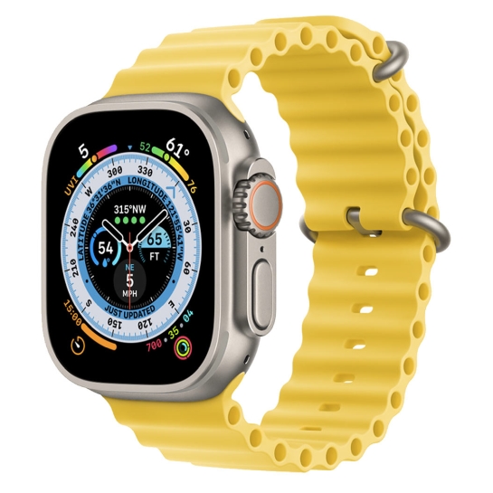 Б/У Смарт-годинник Apple Watch Ultra + LTE 49mm Titanium Case with Yellow Ocean Band (Ідеальний) - ціна, характеристики, відгуки, розстрочка, фото 1