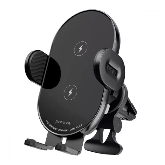 Автомобільний зарядний пристрій-тримач Proove Rounded Energy Pro 15W Black