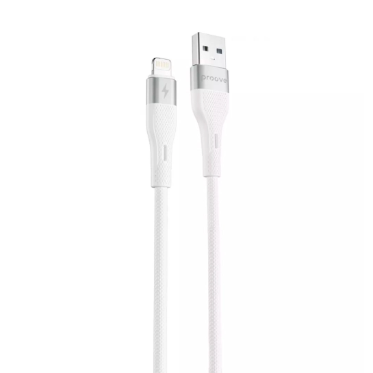 Кабель Proove Light Silicone USB to Lightning 2.4A (1m) White