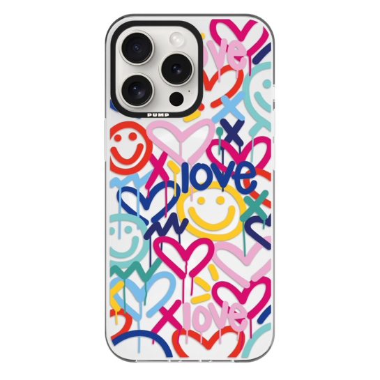 Чохол Pump Framed Silicone Case with MagSafe for iPhone 14 Pro Max Clear/Black Love - цена, характеристики, отзывы, рассрочка, фото 1