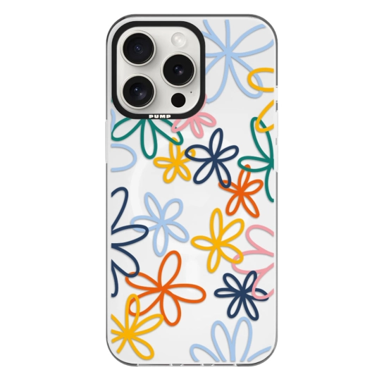 Чохол Pump Framed Silicone Case with MagSafe for iPhone 14 Pro Max Clear/Black Blommor