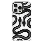 Чехол Pump Framed Silicone Case with MagSafe for iPhone 14 Pro Max Clear/Black Black Snake