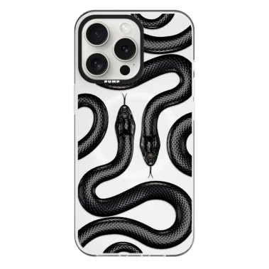 Чохол Pump Framed Silicone Case with MagSafe for iPhone 14 Pro Max Clear/Black Black Snake - цена, характеристики, отзывы, рассрочка, фото 1